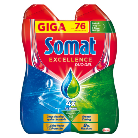 Somat Gel do myčky Excellence Anti-Grease 76 dávek 2x684 ml