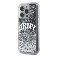 Pouzdro Dkny pro iPhone 16 Pro 6.3 černé Liquid Glitter Arch Logo