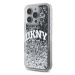 Pouzdro Dkny pro iPhone 16 Pro 6.3 černé Liquid Glitter Arch Logo