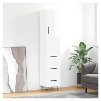 vidaXL Skříň highboard bílá s vysokým leskem 34,5x34x180 cm kompozit