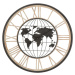 Černé nástěnné hodiny Mauro Ferretti World, ø 70 cm