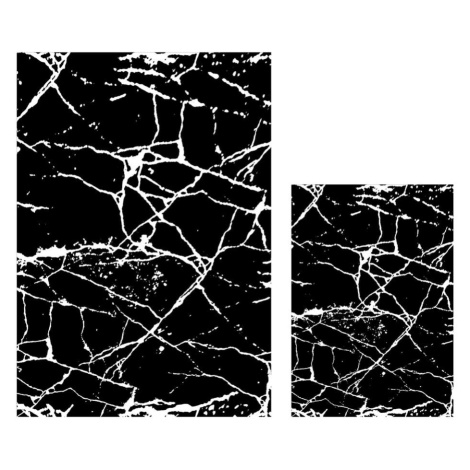 Bílo-černé koupelnové předložky v sadě 2 ks 60x100 cm Cracks – Mila Home