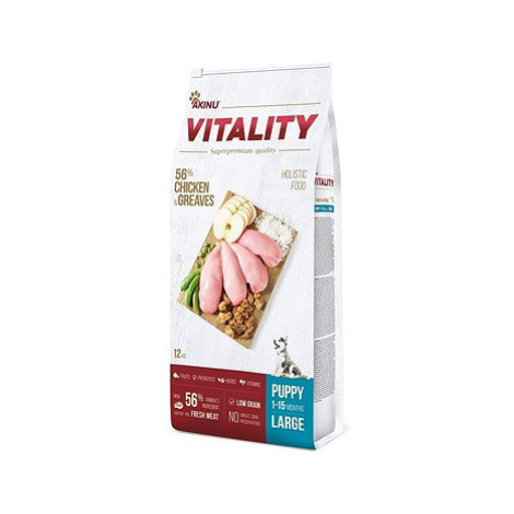 Akinu VITALITY dog puppy large chicken & greaves 12 kg