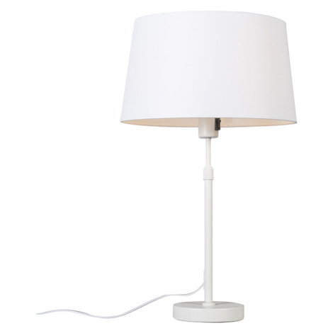 Stolní lampa bílá s odstínem bílá 35 cm nastavitelná - Parte QAZQA