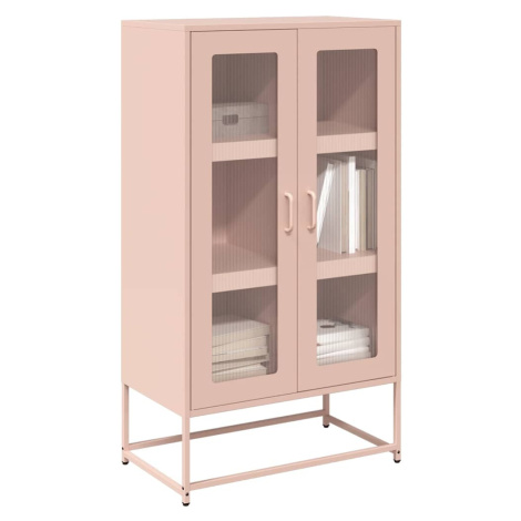 vidaXL Skříň highboard růžová 68x39x123 cm ocel