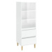 vidaXL Skříň highboard bílá s vysokým leskem 40 x 36 x 110 cm kompozit