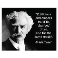 Plechová cedule Mark Twain - Politicians, (40 x 31.5 cm)