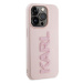 Karl Lagerfeld hard silikonové pouzdro iPhone 15 PRO MAX 6.7" pink 3D Rubber Glitter Logo