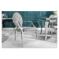 LuxD Designová židle Rococo II šedá s opěrkami