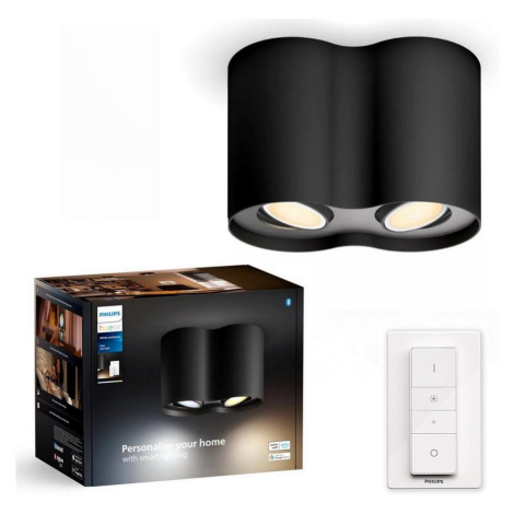 Philips - LED Stmívatelné bodové svítidlo Hue PILLAR 2xGU10/4,2W/230V + DO černá 8720169320116