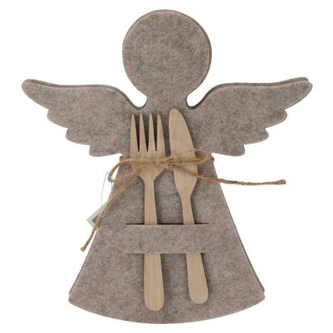 H&L Set 8 ks - Vánoční podložka na prostírání příborů anděl, béžová