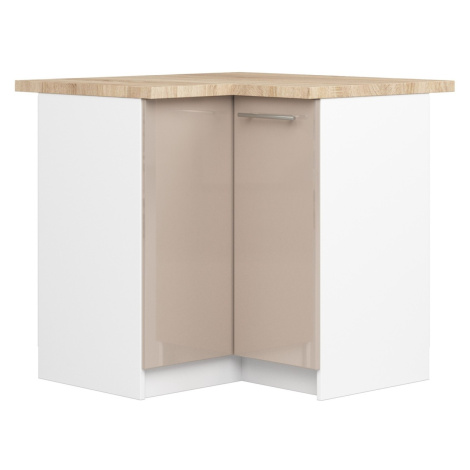 Ak furniture Kuchyňská rohová skříňka Olivie S 90 cm bílá/cappuccino