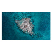 Fotografie Drone shot of a rocky island, Broome, Australia, Abstract Aerial Art, 40 × 22.2 cm