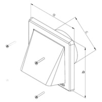 Větrací mřížka gravitační - klapka 175x175 GK/125 bílá