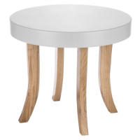 Somebunny Dětský kulatý stůl dřevěné nožičky - Bílá, 37 cm