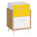 ArtCross Noční stolek HEY-19 | 45 Barva: Dub artisan/bílá/žlutá