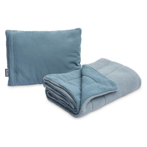 Sensillo Souprava do postýlky, mušelínová, modrá