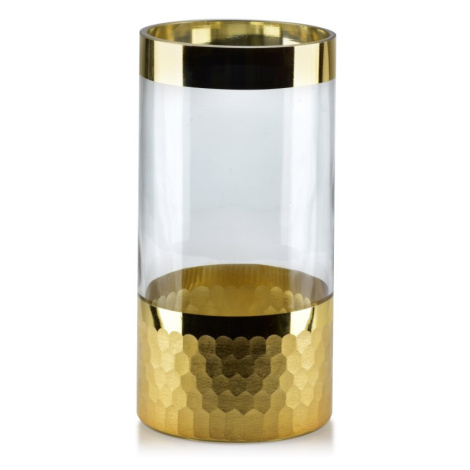 Mondex Skleněná váza Serenite 19,5 cm čirá/zlatá