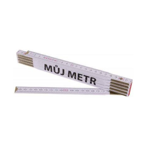 Metr skládací dřevěný PROFI, CE, MŮJ METR, bílý, 2 m Euronářadí