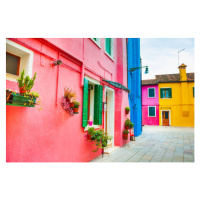 Fotografie Colorful architecture in Burano island, Venice,, Olga_Gavrilova, 40 × 26.7 cm