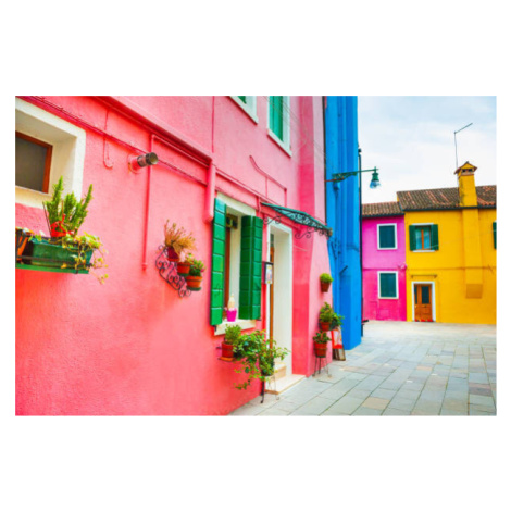 Fotografie Colorful architecture in Burano island, Venice,, Olga_Gavrilova, 40x26.7 cm
