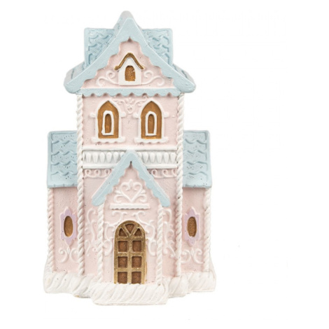 Pastelový perníkový domeček s LED osvětlením Anijs – 10x8x16 cm Clayre & Eef