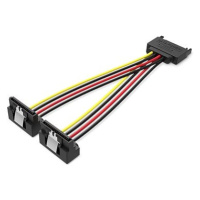 Vention SATA 15P (M) to 2x 15P SATA 90° (F) Power Splitter Cable 0.15m Black