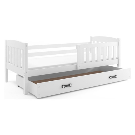 BMS Dětská postel KUBUŠ 1 s úložným prostorem| bílá Barva: Bílá / bílá, Rozměr: 160 x 80 cm