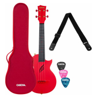 Cascha Carbon Fibre Set Koncertní ukulele Červená