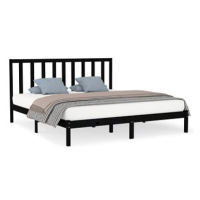 Rám postele černý masivní dřevo 180 × 200 cm Super King, 3106787