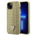 Guess Rhinestones Triangle Metal Logo Kryt pro iPhone 15 zlatý