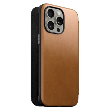 Nomad Modern Leather Folio iPhone 15 Pro Max english tan