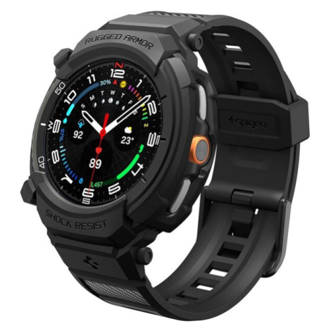Spigen Rugged Armor Pro kryt s řemínkem Galaxy Watch8 Classic (46mm) matně černý