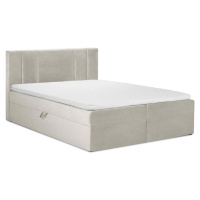 Béžová boxspring postel s úložným prostorem 200x200 cm Afra – Mazzini Beds