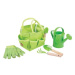 Bigjigs Toys - Zahradní set nářadí v plátěné tašce zelený