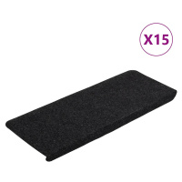 vidaXL Samolepicí nášlapy na schody 15 ks 65x24,5x3,5 cm černé