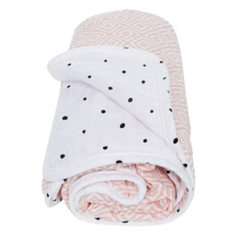MOTHERHOOD - Deka bavlněná mušelínová dvouvrstvá 95x110 cm růžová 056155