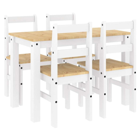 vidaXL Jídelní set ze 5 kusů "Panama" Bílé masivní dřevo borovice