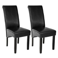 2× Jídelní židle ergonomická, masivní dřevo, černá