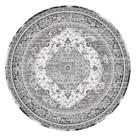 Norddan Designový kulatý koberec Maile 200 cm černo-bílý