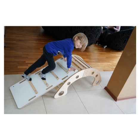 Houpačka Dřevěný Montessori skluzavkou velký XL Skládací lakovaný Pl