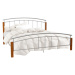 Manželská postel MIRELA, přírodní dřevo/stříbrný kov, 180x200