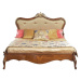 Estila Luxusní klasická manželská postel Clasica z dřevěného masivu s barokní vyřezávanou výzdob