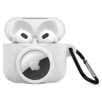 iWant AirPods 3.generace silikonové pouzdro s Airtag kapsou bílé