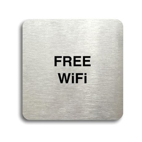 Accept Piktogram "free WiFi" (80 × 80 mm) (stříbrná tabulka - černý tisk bez rámečku)