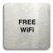 Accept Piktogram "free WiFi" (80 × 80 mm) (stříbrná tabulka - černý tisk bez rámečku)