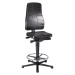 bimos Pracovní otočná židle All-in-One, s podlahovými patkami a nožním kruhem, PU lehčená hmota,