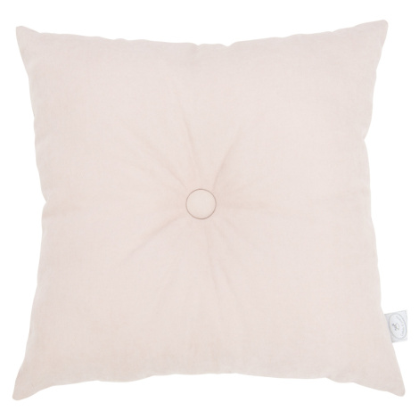 Cotton &amp; Sweets Čtvercový polštář s knoflíkem pudrově růžová 40x40 cm