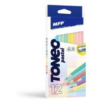 MFP, 6300621, Toneo Pastel, trojhranné pastelky s ořezávátkem, pastelové, 12 ks