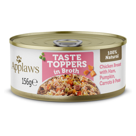 Applaws Taste Toppers in Broth 12 x 156 g - kuřecí se šunkou, dýní, mrkví a hráškem